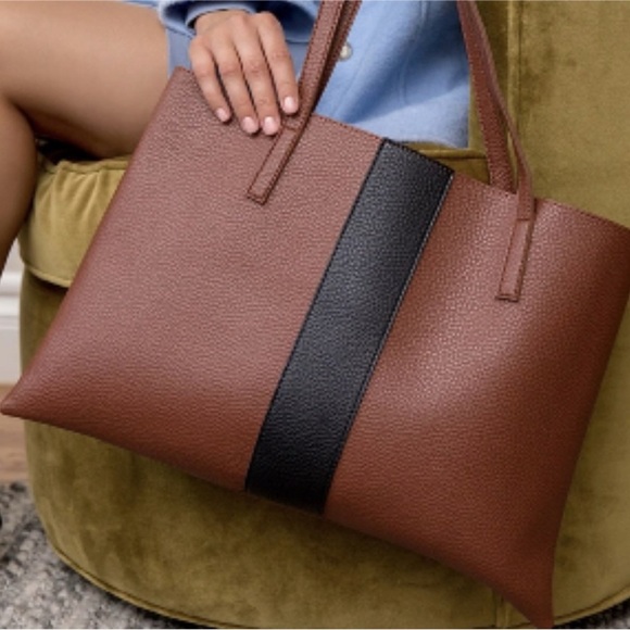 Vince Camuto Brown and Black Modern Tote - Picture 1 of 6